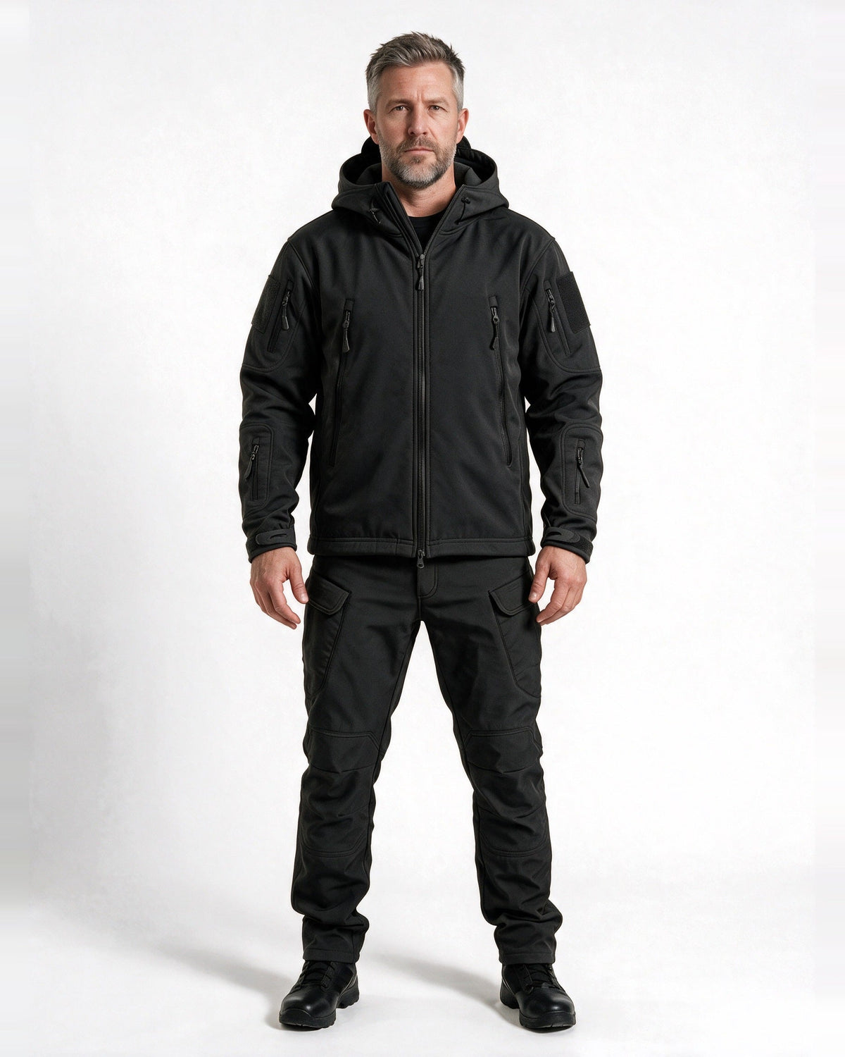 Braddock softshell jacket and pants set in Black
