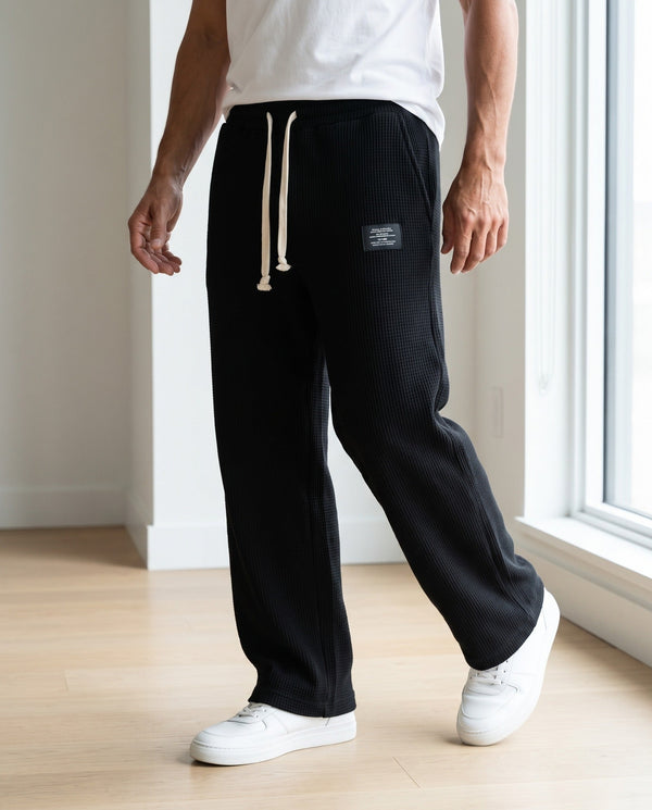 SoftLoom wide-leg pants in black