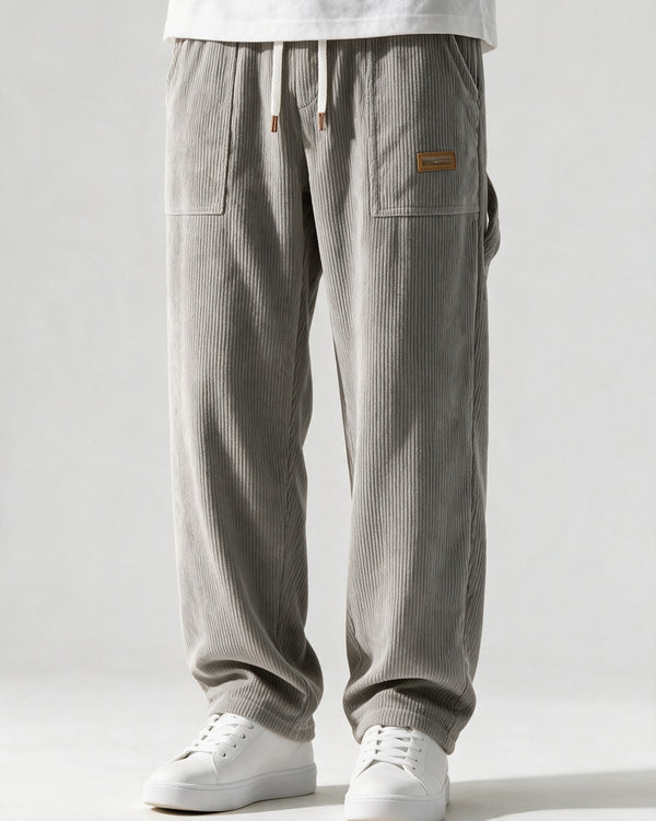 Marlow corduroy trousers in Grey, front