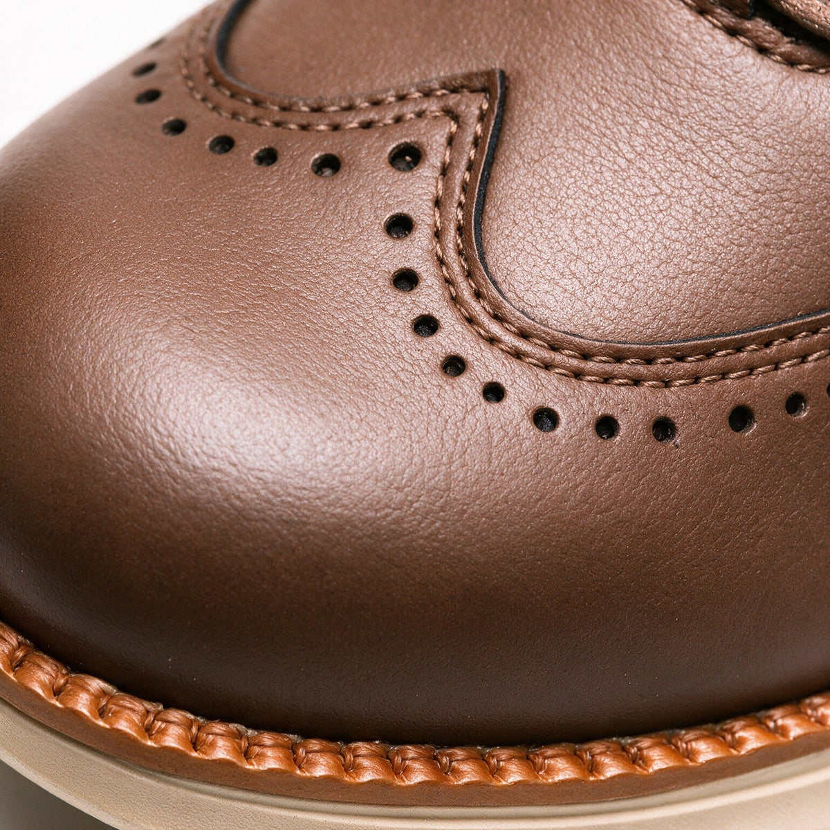 Pemberton brogue wingtip toe, close-up