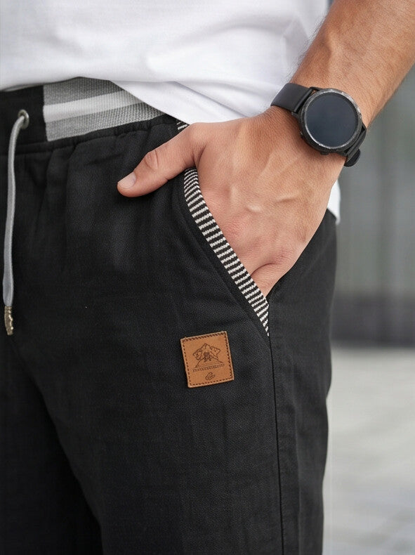 Coastal — Men's Drawstring Shorts with Leather Patch — 03_magnific__tile-8__41975