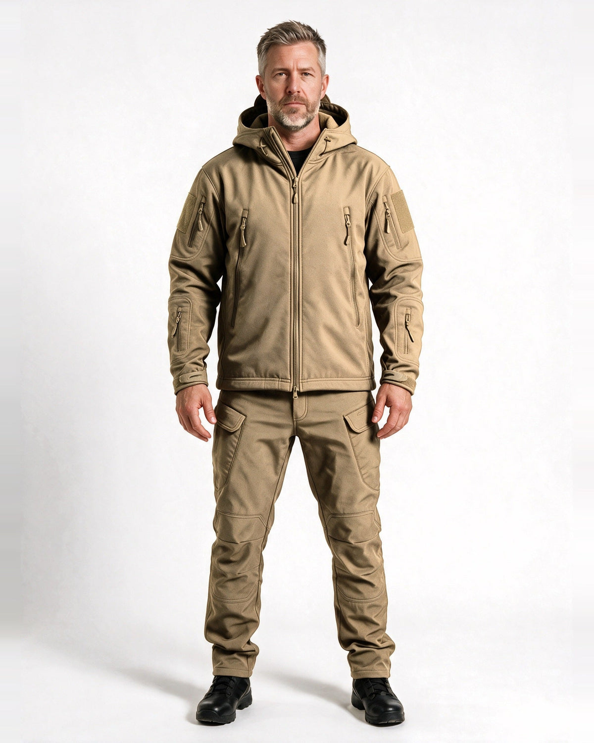 Braddock softshell jacket and pants set in Tan