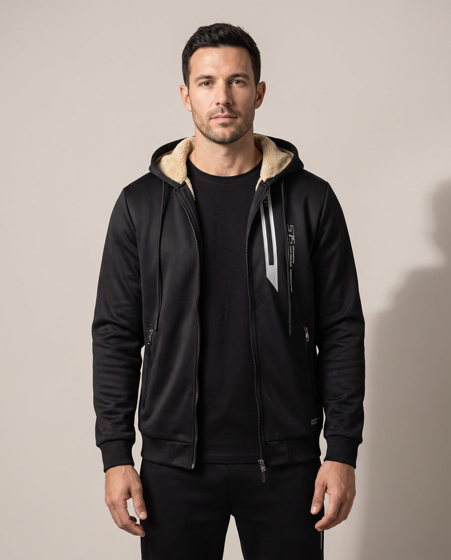 Fendrick™ – Sherpa-Lined Hooded Jacket for Men