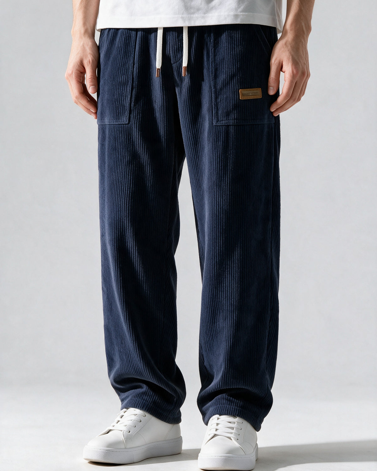 Marlow corduroy trousers in Navy, front