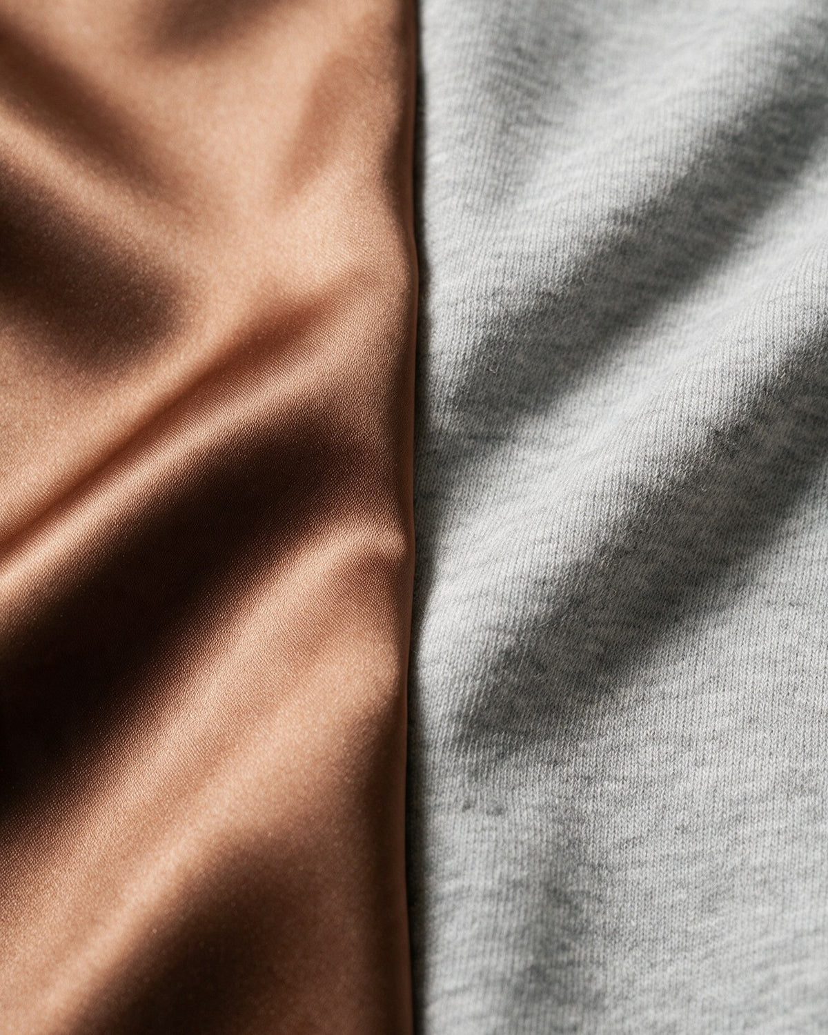 Mayfair silk-blend satin next to an ordinary cotton jersey