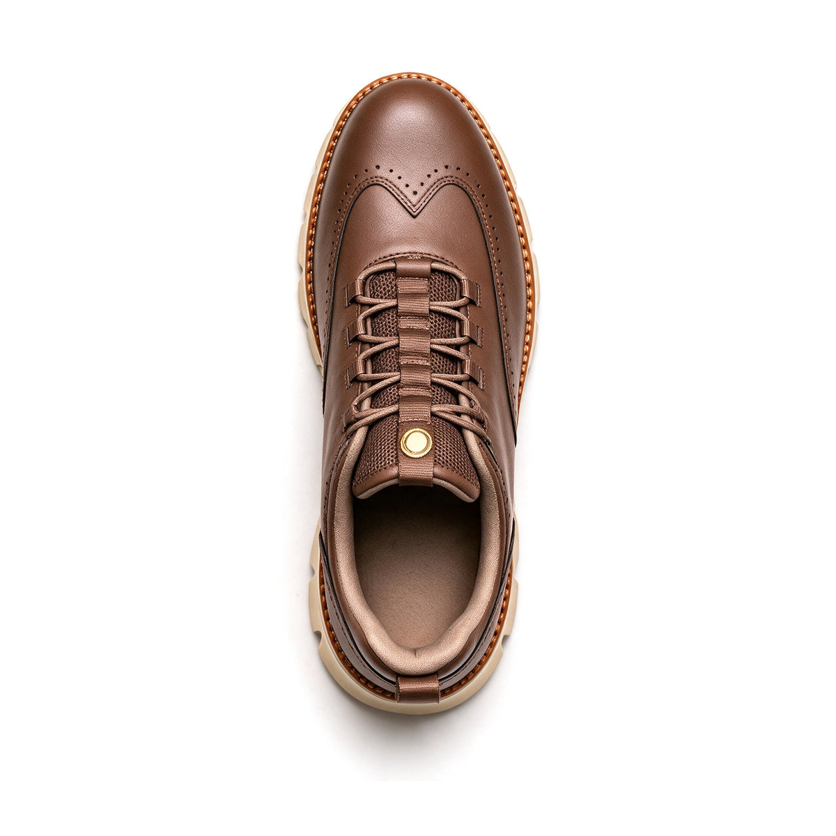 Pemberton wingtip sneaker in Brown, top view